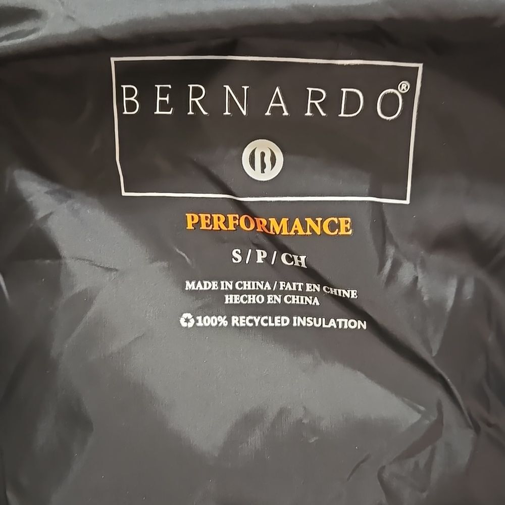 Bernardo Women's Insulated Hooded‎ Zip-Up Black & Blue Puffer Jacket Sz S - Picture 5 of 9